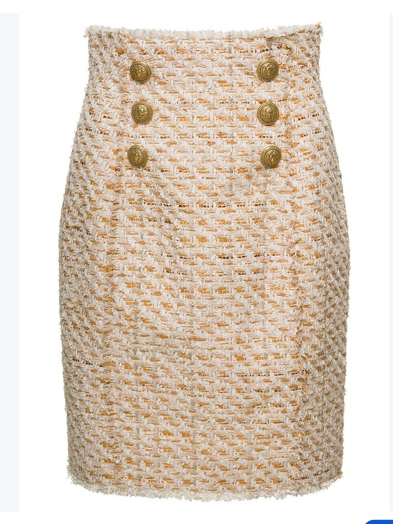 Balmain Dresses & Skirts - Balmain button-embellished tweed skirt